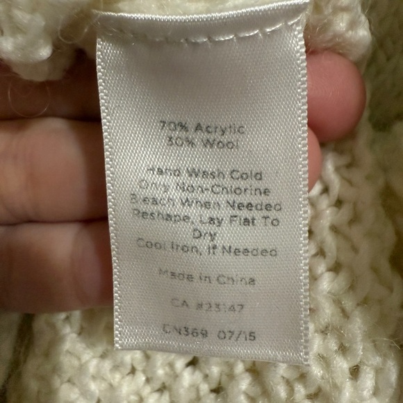 Talbots Ivory Cable Knit Fisherman Heritage Angler Apres Ski Sweater Size S - Picture 4 of 5